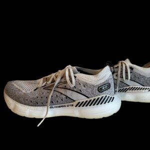 Brooks Glycerin StealthFit 20 Gray White Black Women Running Shoes Size 10.5 M